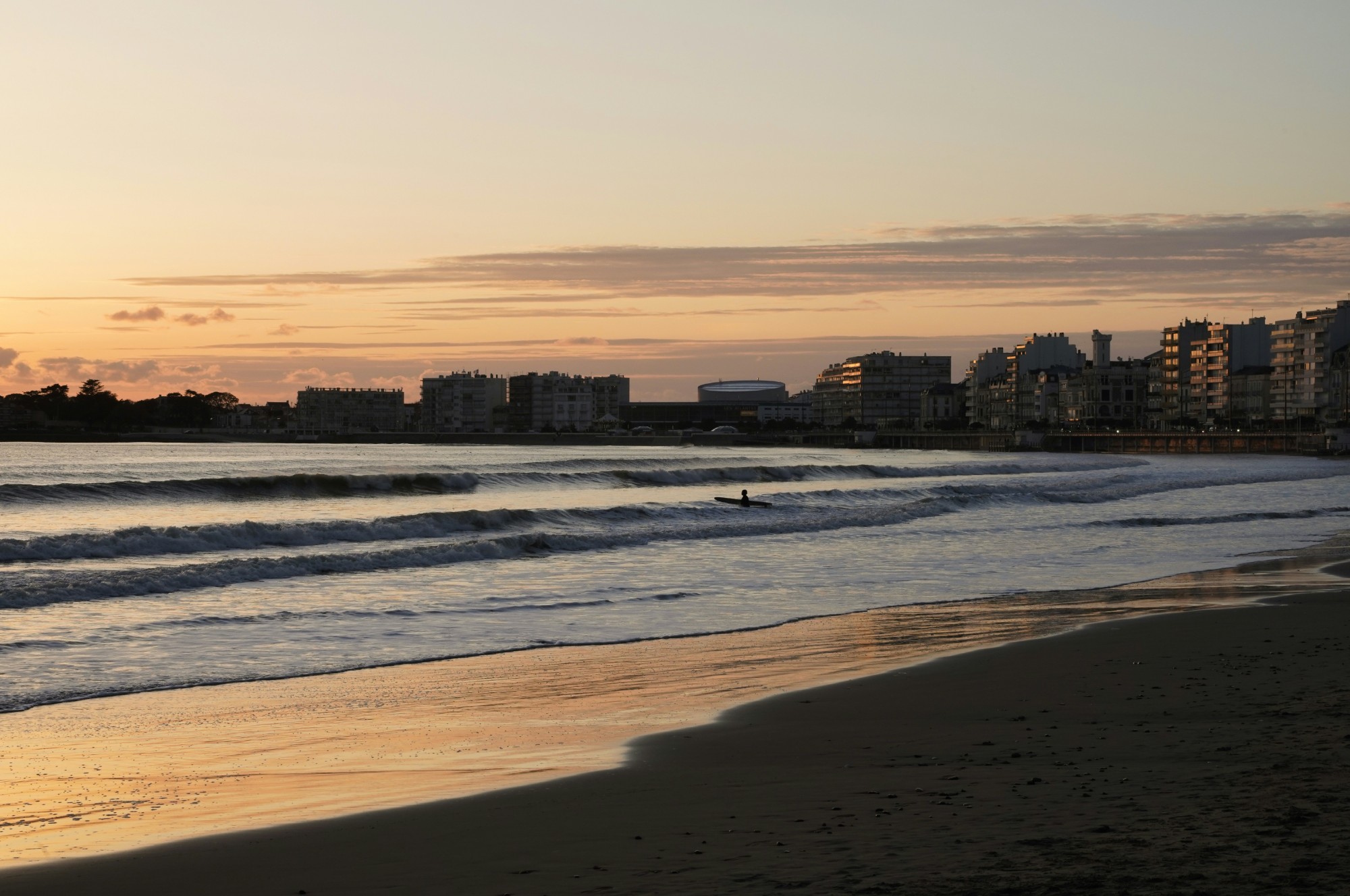 Coucher de soleil sur la plage des Sables d'Olonne
